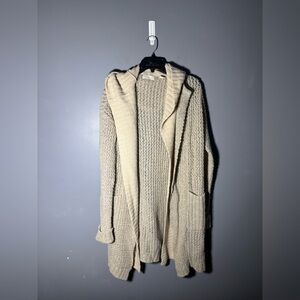 Sleeping on Snow Anthropologie Long Hooded Open Front Cardigan Sweater Duster S